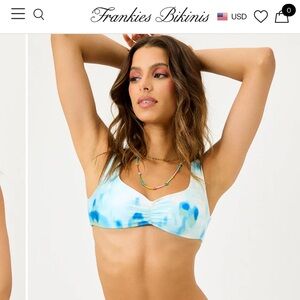 Frankie’s Bikinis Dexter Satin Top in color Oceana Tie-dye size large